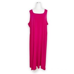 Susan Graver Womens Sleeveless Maxi Tank Dress Pink Casual Vacation Plus Size 3X
